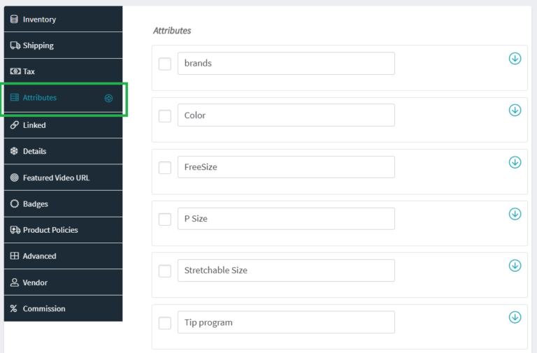 Attributes | WCFM Documentation