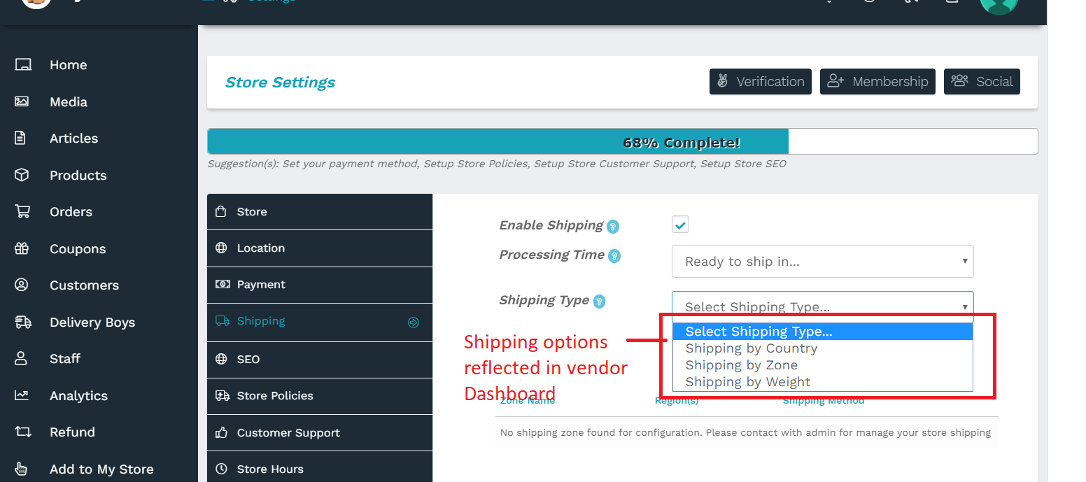 Store Shipping | WCFM Documentation