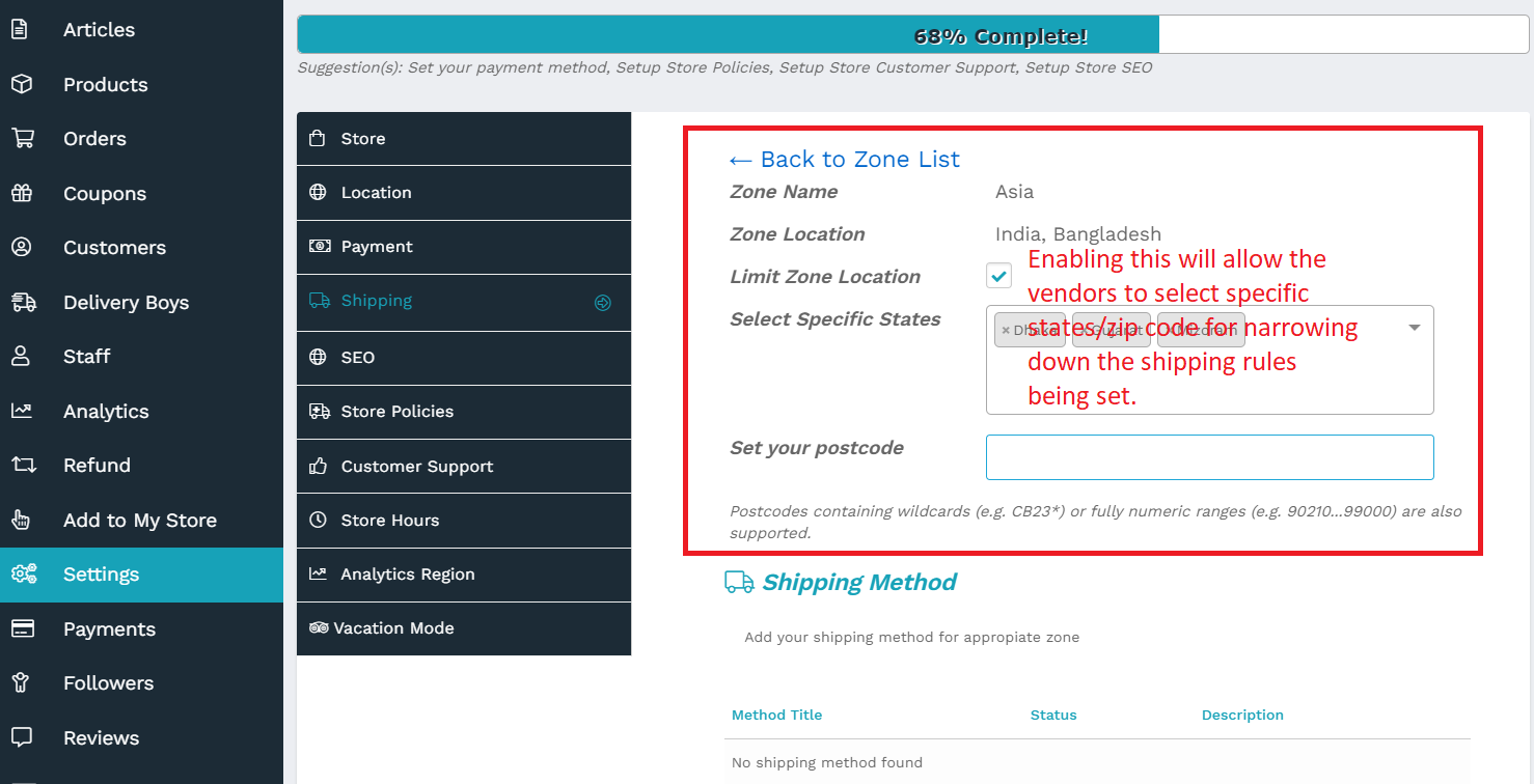Store Shipping | WCFM Documentation