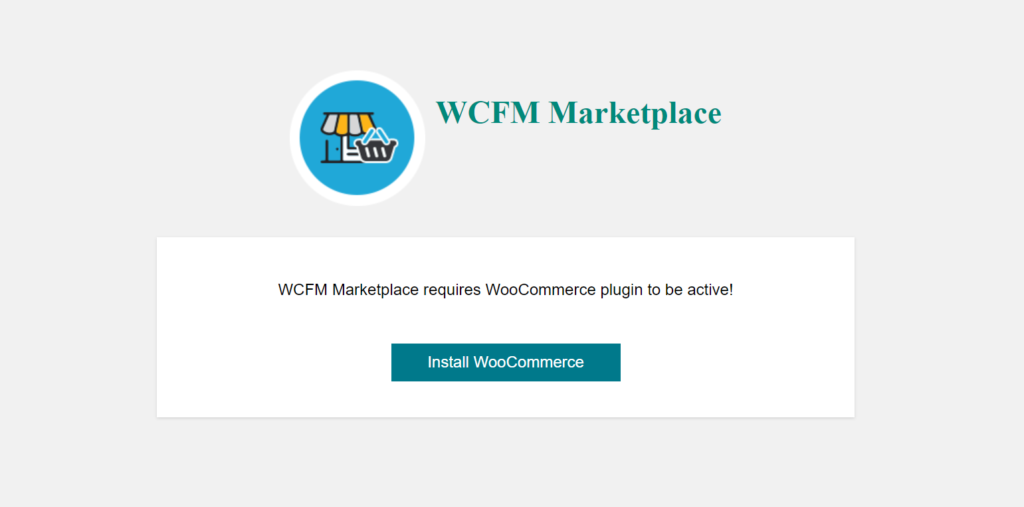 installing WooCommerce in WCFM marketplace 