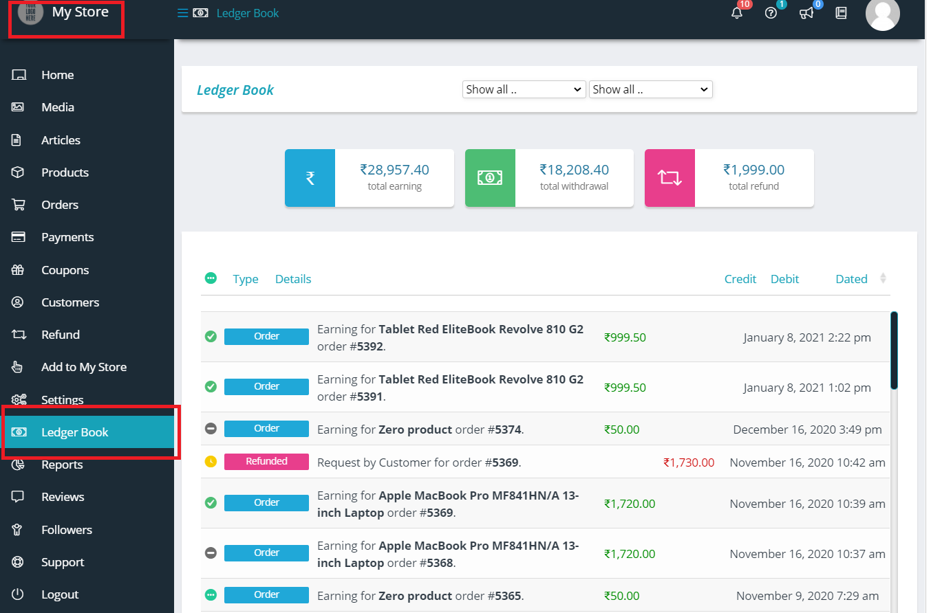 Ledger WCFM Documentation